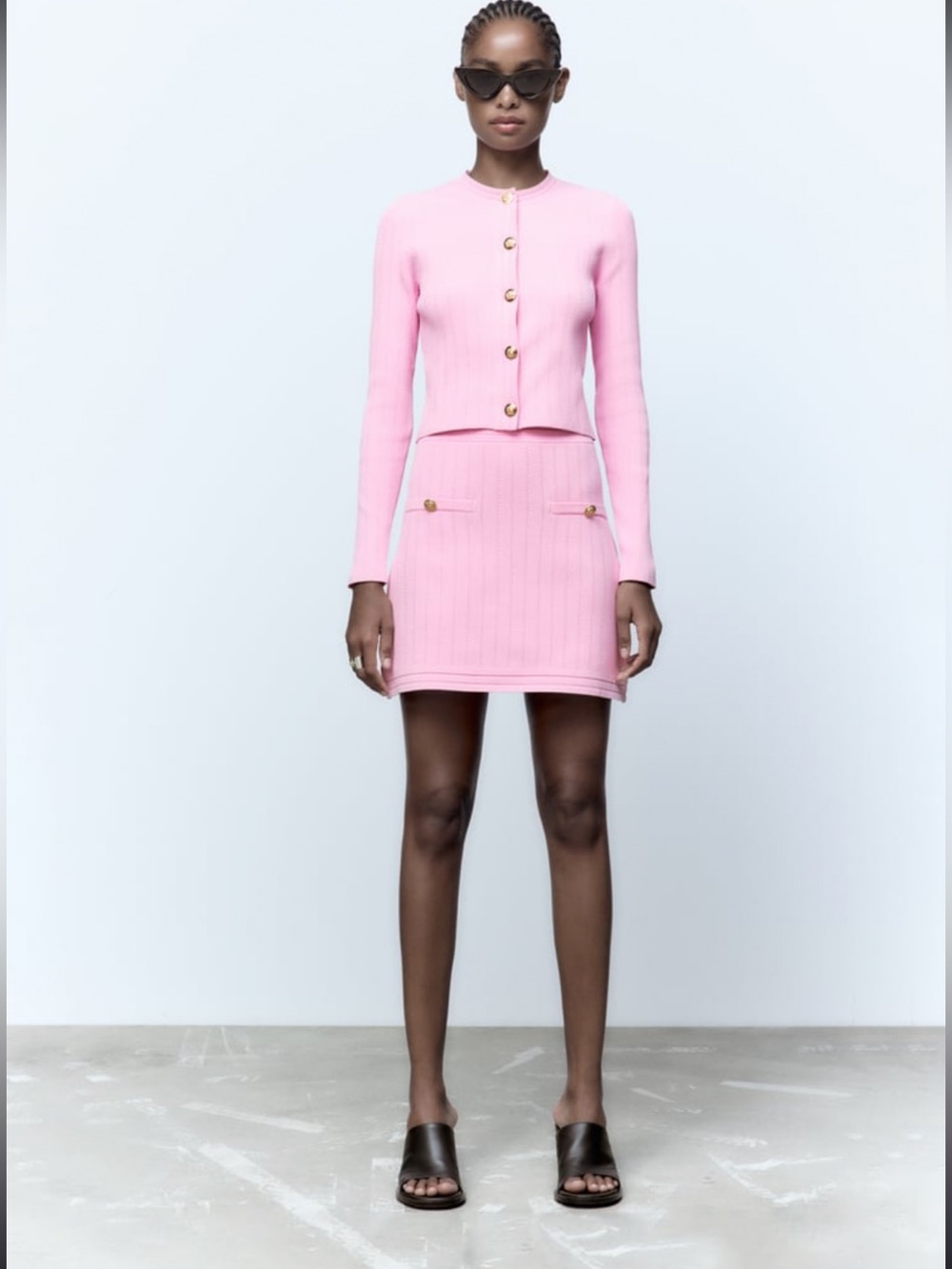 Zara knit golden buttons SKIRT SET, JACKET AND SKIRT BUNDLE